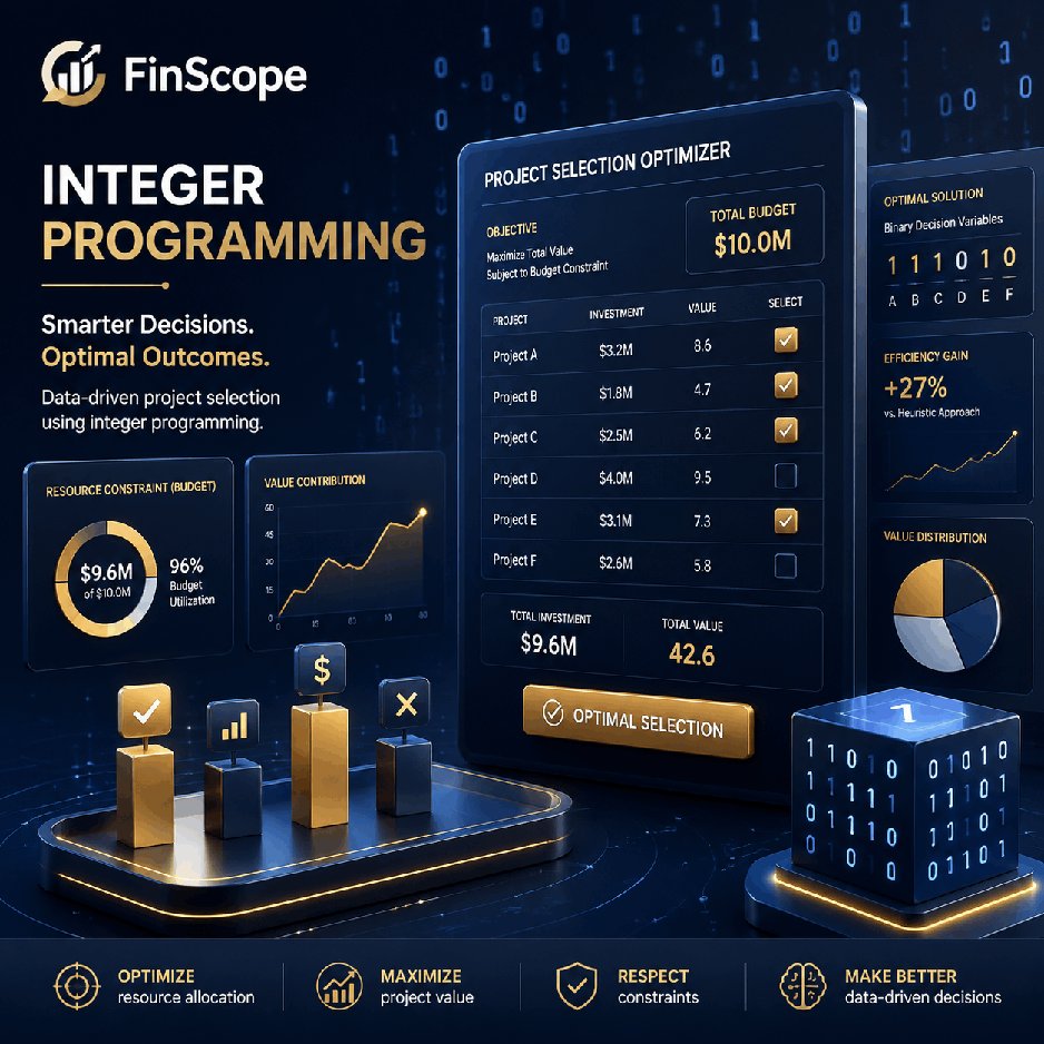 رنامه‌ریزی عدد صحیح در مالی و اقتصادی و انتخاب پروژه‌های بهینه | FinScope