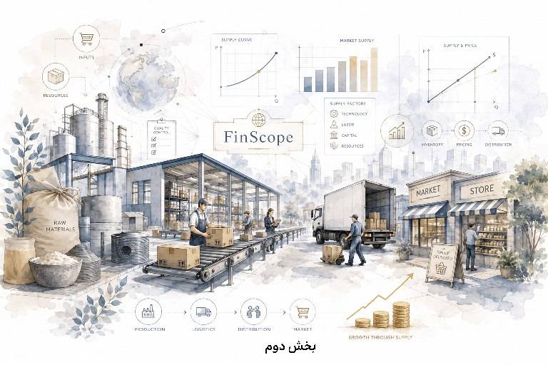 عرضه چیست؟ نمودار منحنی عرضه و عوامل مؤثر بر عرضه در اقتصاد خرد | FinScope